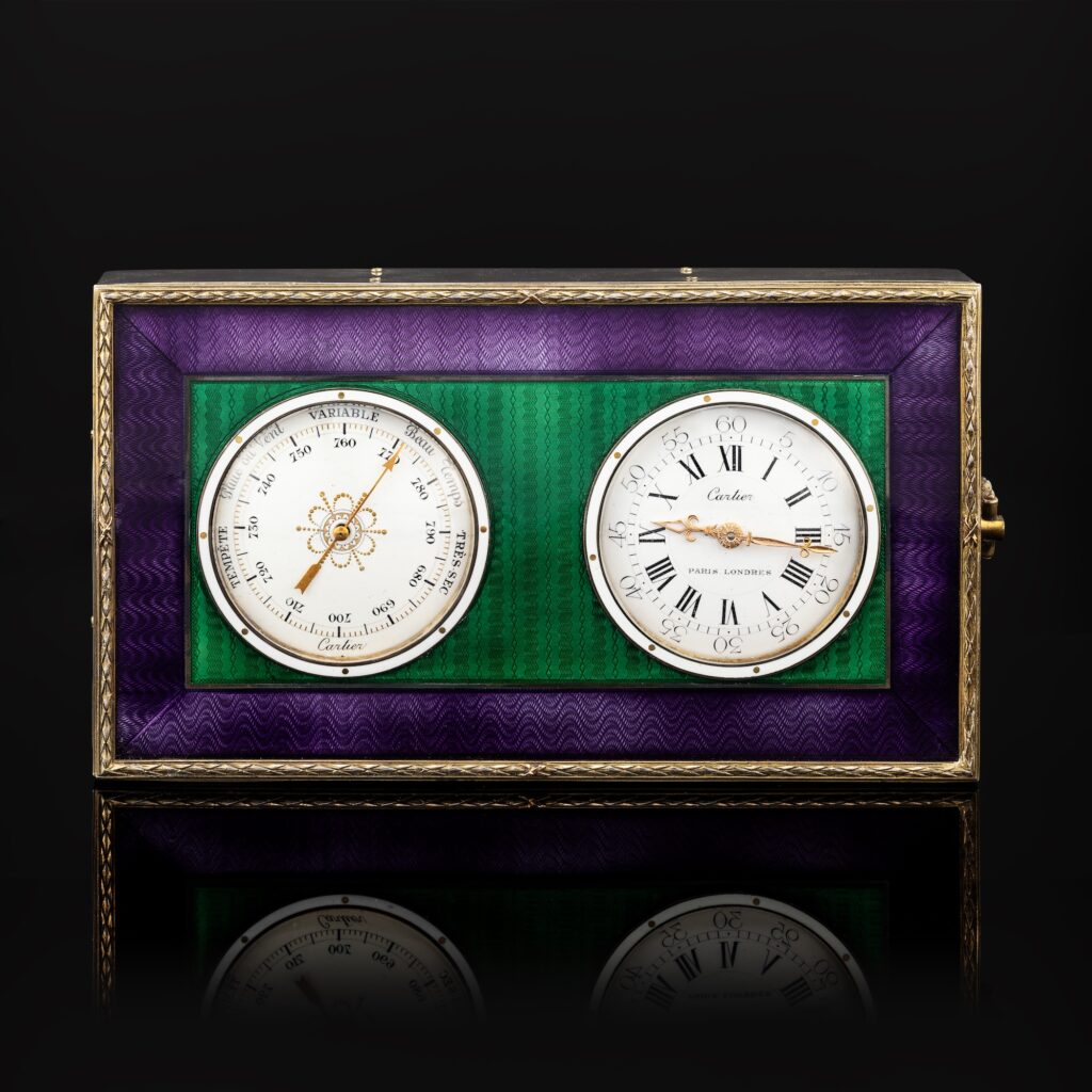 Cartier Enamel Dashboard GAUGES in Gold and Silver, circa 1907Cartier Enamel Dashboard GAUGES in Gold and Silver, circa 1907