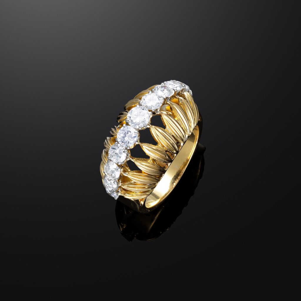 Van Cleef & Arpels (VCA) Diamond ‘Chantilly’ Ring in 18k Yellow Gold and Platinum, circa 1954