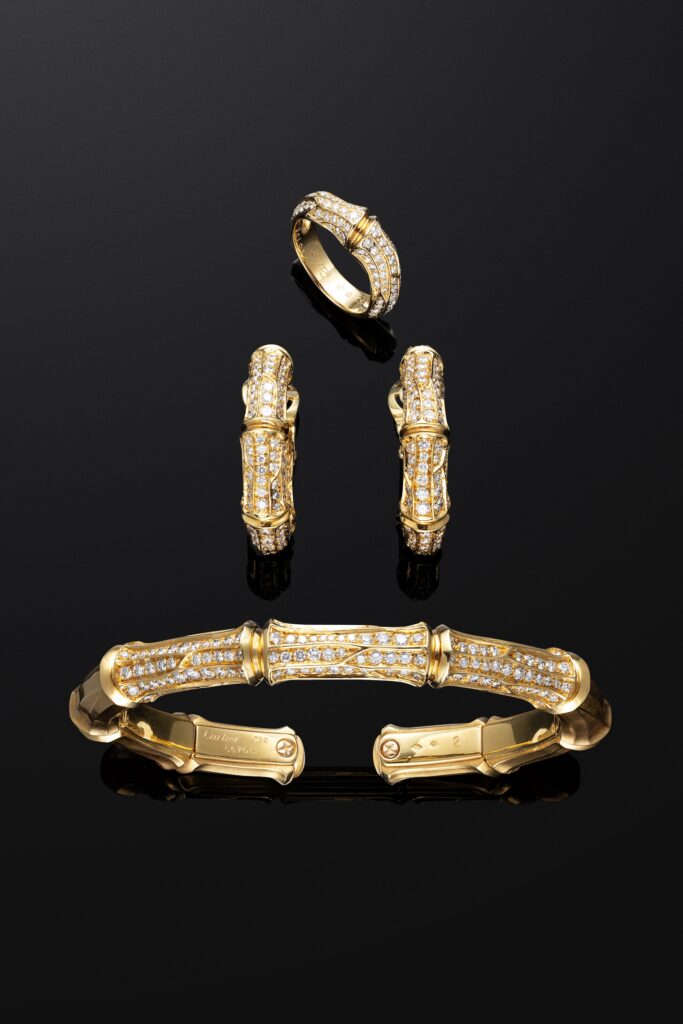 Cartier Diamond ‘Bamboo’ Ring in 18k Yellow Gold