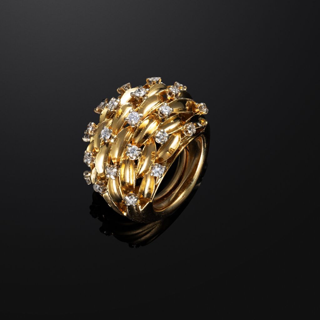 Van Cleef & Arpels (VCA) Diamond ‘Épi’ Ring in 18k Yellow Gold, circa 1960