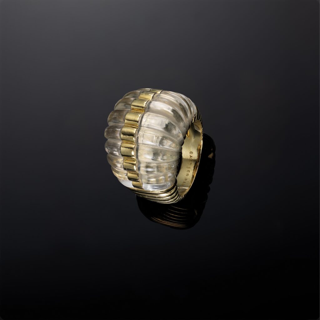 Cartier Rock Crystal Ring in 18k Yellow Gold, circa 1975